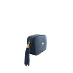 Blue Leather Women Crossbody Bag