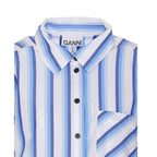 Blue Cotton Pattern Shirt