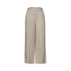 Beige Linen Casual Pants