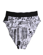 Black White Graphic Logo High Brief Underwear