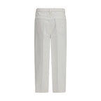 White Cotton Bootcut Jeans