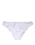 White Nylon Stretch Mid Waist Brief Panty Underwear