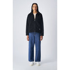 Black Polyester Full-Length Jacket
