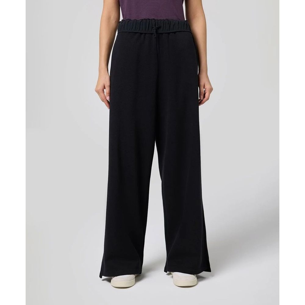 Black Cotton Casual Pants