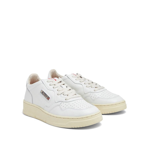 Weiße Low Top Sneaker aus Leder