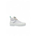 White Fabric Chunky Sneakers