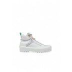 White Fabric Chunky Sneakers