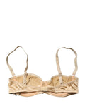 Beige Semi-Pad Underwire Balconette Bra Underwear