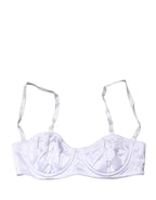 White Semi-Pad Underwire Balconette Bra Underwear