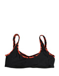 Black Top Orange Leopard Print Bottom 2 Piece Swimwear