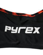 Black Top Orange Leopard Print Bottom 2 Piece Swimwear