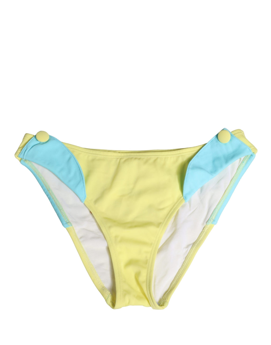 Yellow Blue Bandeau Top Bikini Bottom 2 Piece Swimwear
