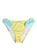 Yellow Blue Bandeau Top Bikini Bottom 2 Piece Swimwear