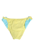 Yellow Blue Bandeau Top Bikini Bottom 2 Piece Swimwear