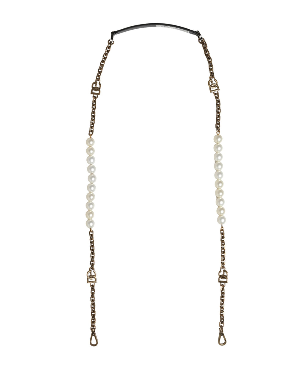 Black Leather Gold Chain Bag Accessory Shoulder Strap