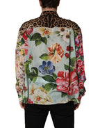 Multicolor Floral Animal Print Collared Shirt