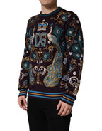 Bordeaux Cashmere Crown Embroidered Sweater
