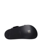 Black Leather Slippers