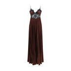 Brown Polyester Casual Dress