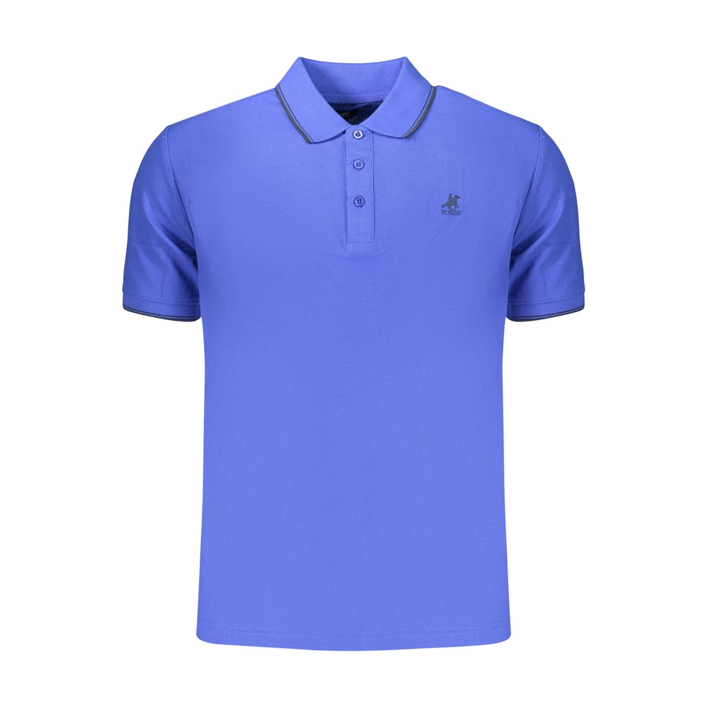 Blue Cotton Men's Polo Shirt