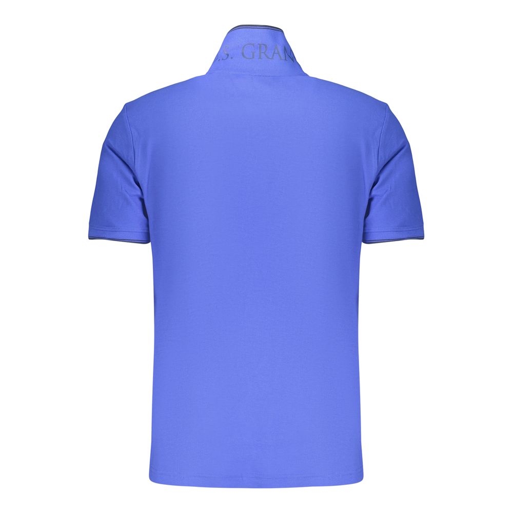 Blue Cotton Men's Polo Shirt