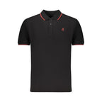 Black Cotton Men Polo