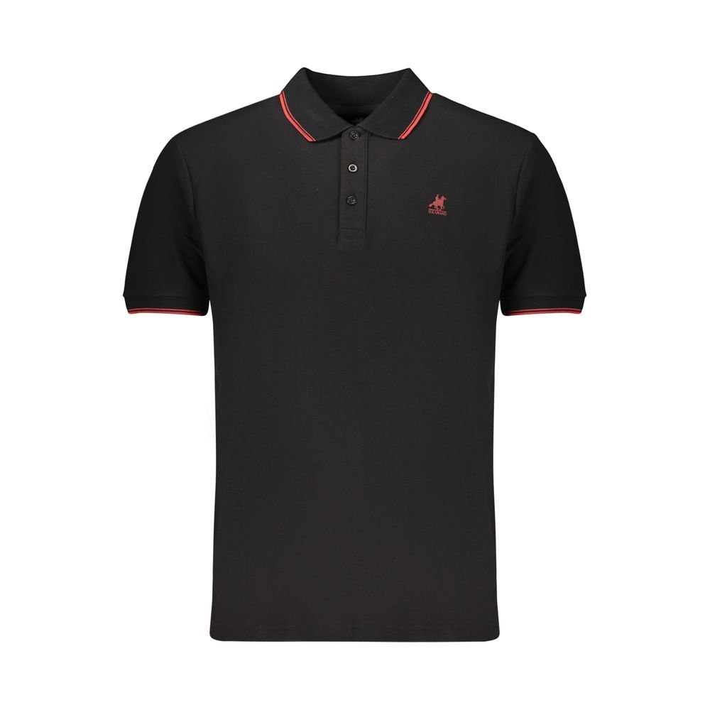 Black Cotton Men Polo