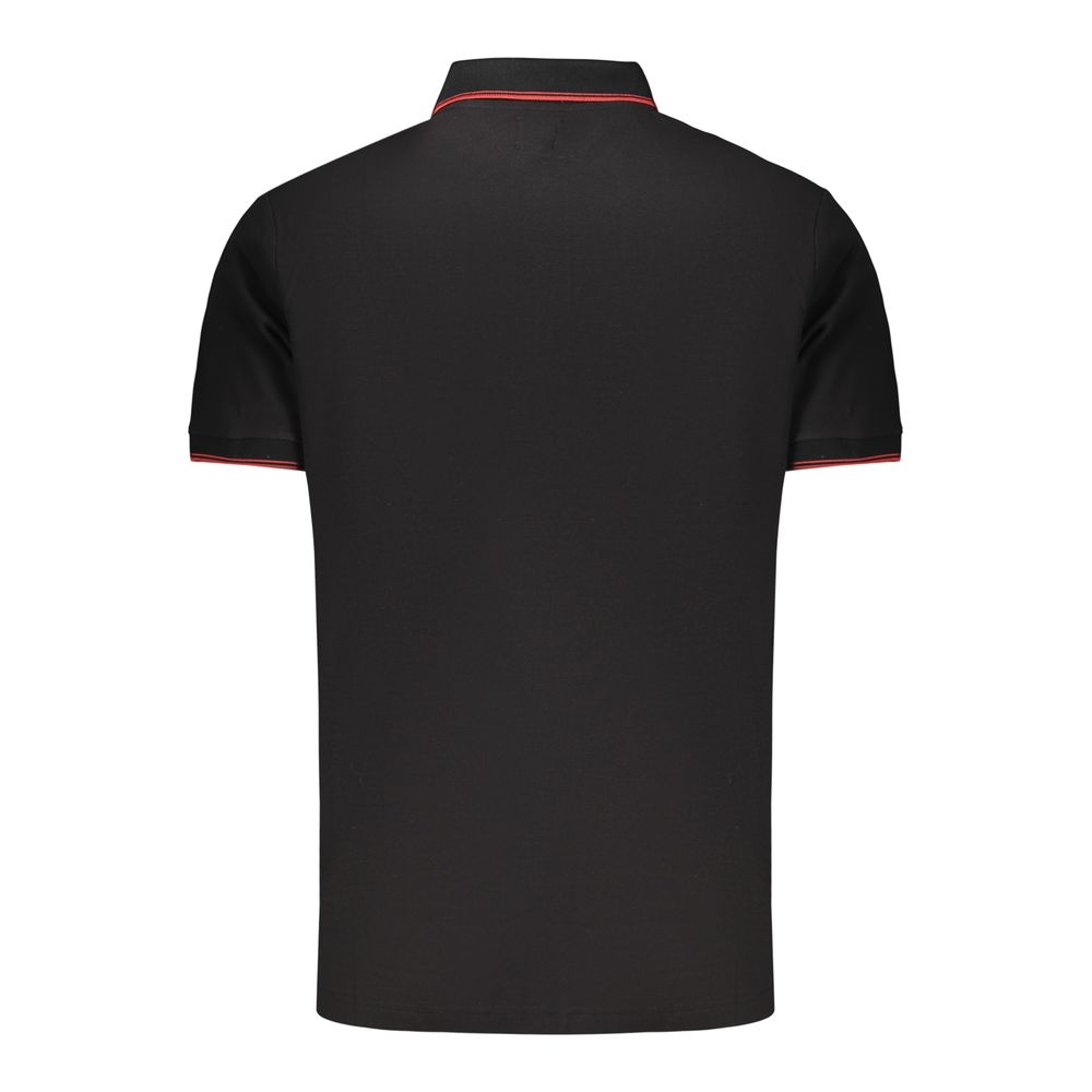 Black Cotton Men Polo