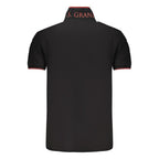 Black Cotton Men Polo