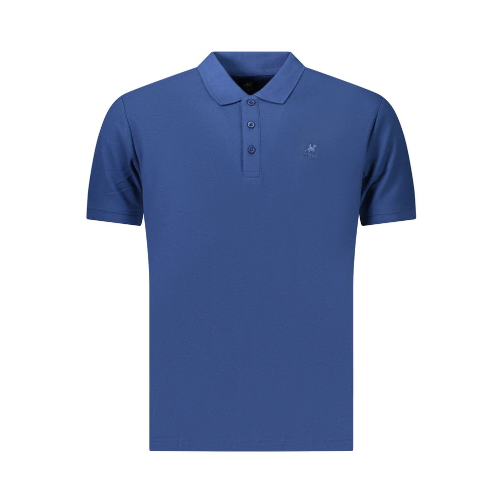 Blue Cotton Mens Polo
