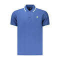 Blue Cotton Men Polo Shirt