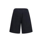 Black Cotton Bermuda Shorts