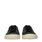 Black Leather Low Top Sneakers
