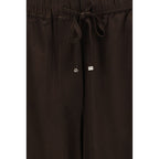 Brown Acetate Casual Pants