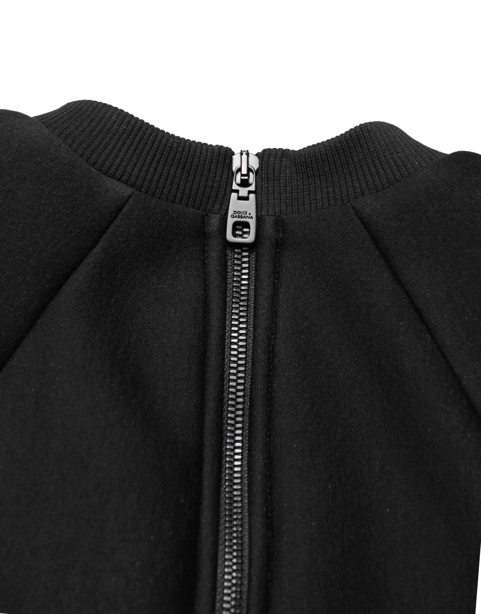 Black Cropped ZipperBack Sweatshirt Sweater