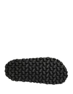 Black Ruching Detail Flats Men Sandals Shoes