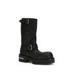 Schwarze Schnürstiefeletten aus Kalbsleder Bos Taurus