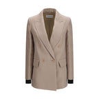 Beige Silk Blazer