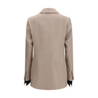 Beige Silk Blazer
