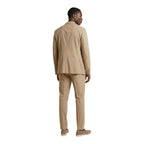 Beige Polyester Two-Piece Suit