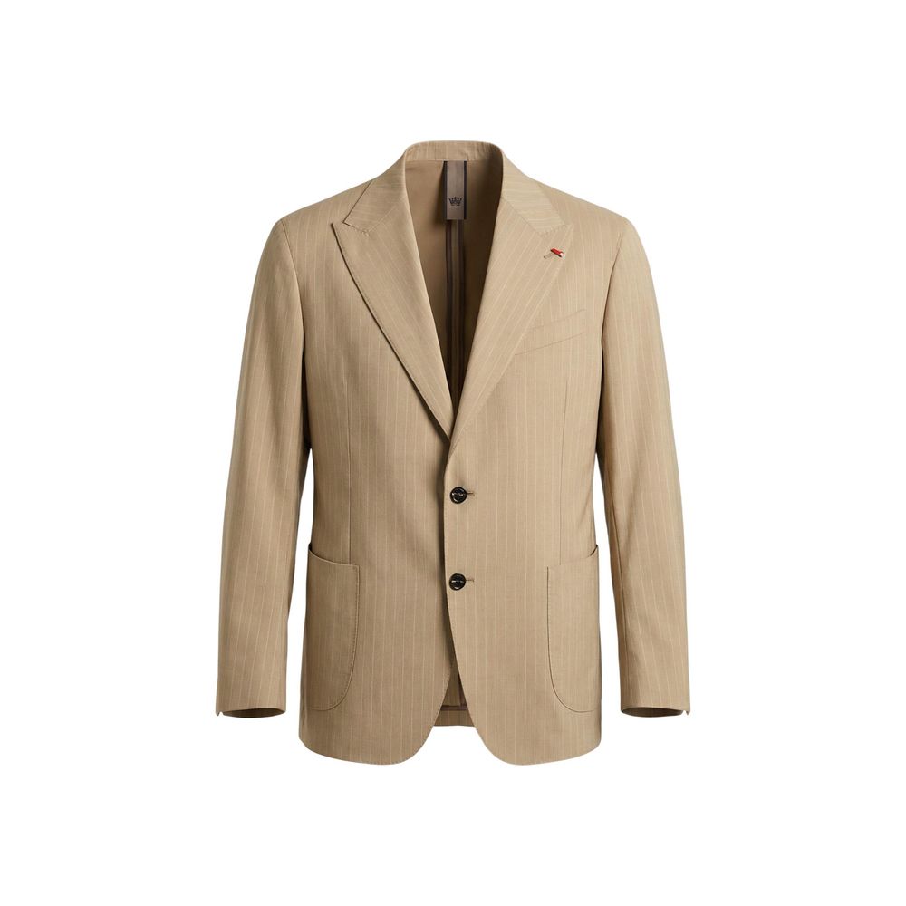 Beige Polyester Two-Piece Suit