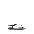 Black Rubber Flat Sandals
