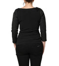 Black Button Fastening Lace Trimmed Blazer Jacket