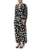 Black White Polka Dot Pajama 2 Piece Set Sleepwear
