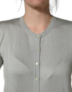 Green ButtonDown LongSleeve Cardigan Sweater