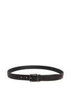 Brown Calf Leather Vintage Style Silver Buckle Belt