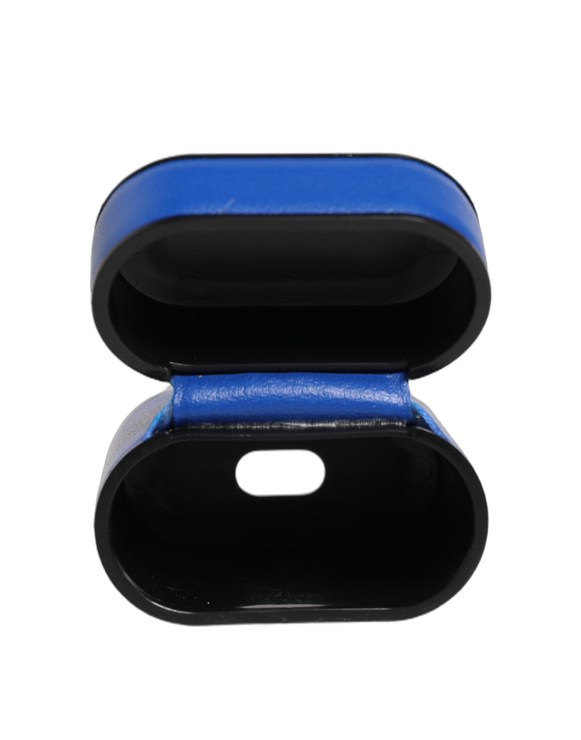 Case Blue Calf Leather Logo Flip Holder Strap Airpods