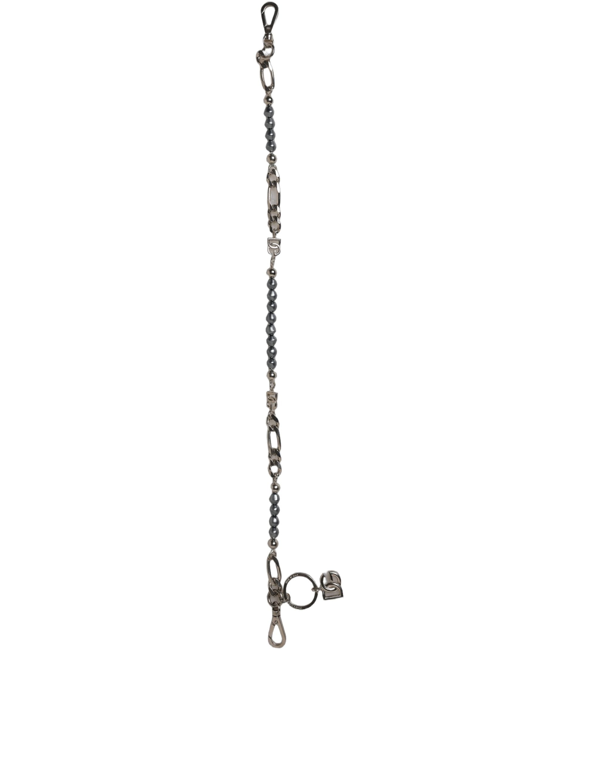 Silver Tone Chain Signature DG Logo Pendant Necklace