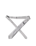 Gray Satin 100% Silk Adjustable Men Tied Necktie Tie