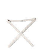 Off White Satin 100% Silk Adjustable Men Tied Necktie Tie